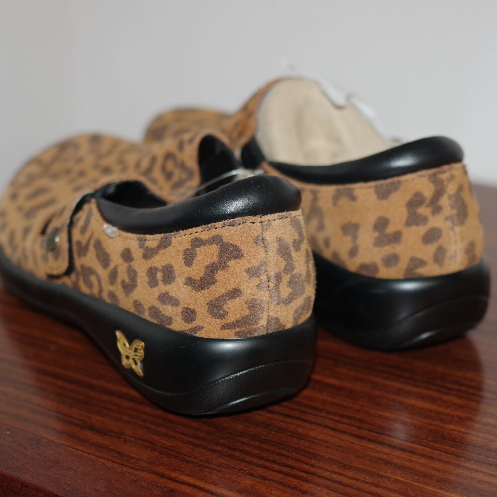 ALEGRIA Leather Slip-On Shoes Double Gore Kara Leopard 37 - Picture 10 of 11